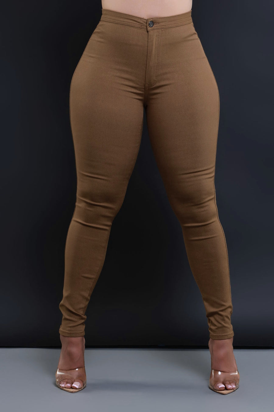 Mocha High Waist Stretchy Pants