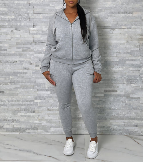 2 Piece Fleece Grey Set