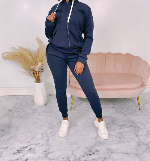 2 Piece Fleece Navy Set
