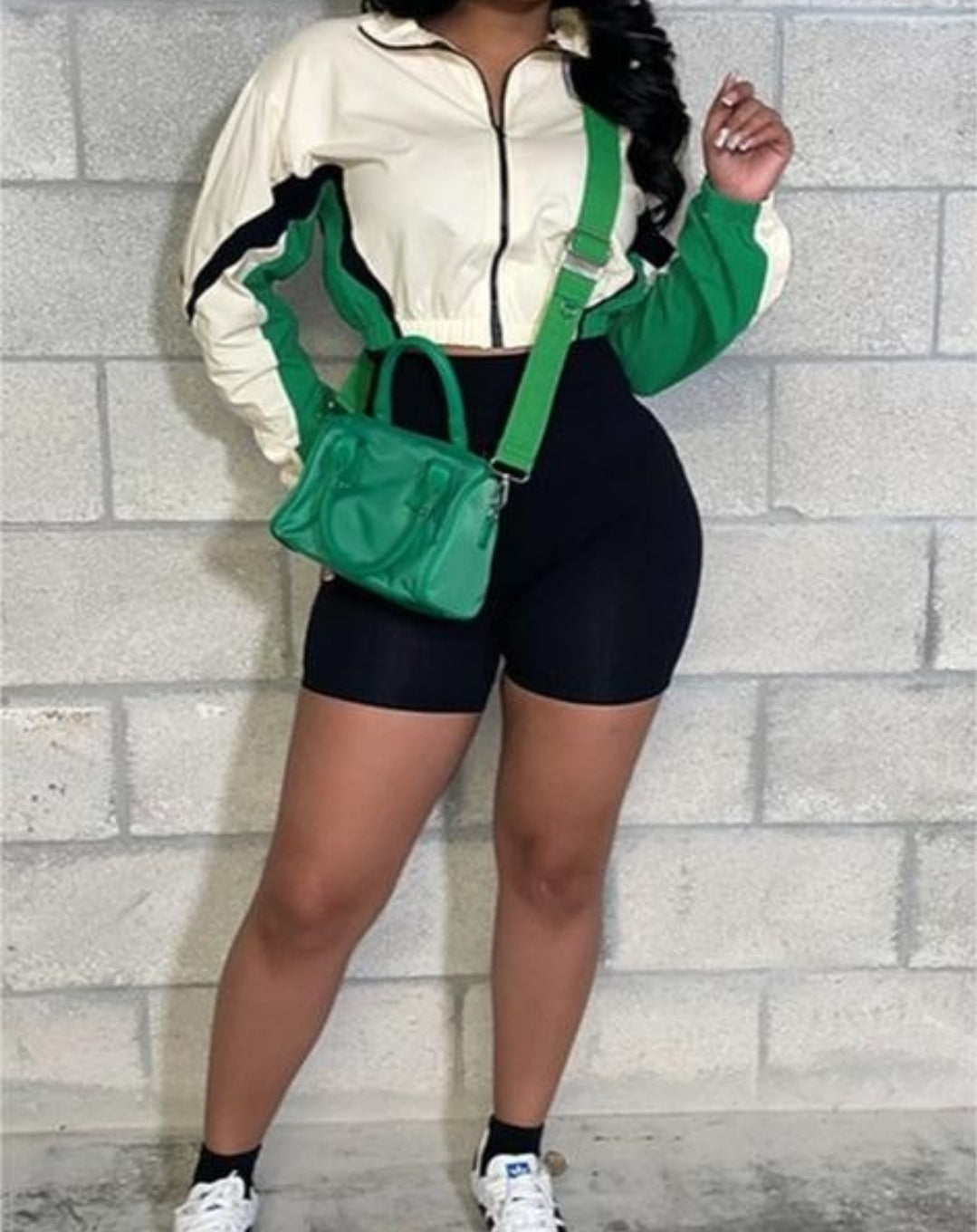 Green 2 Piece Biker Set